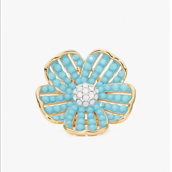 NWT KATE SPADE ♠️ GLISTENING PETALS FLOWER STATEMENT EARRINGS - Picture 4 of 10